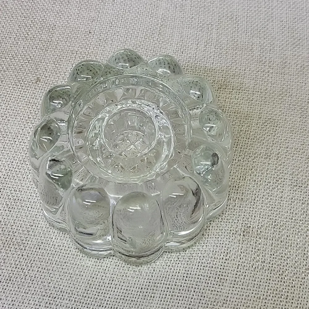 Princess House Crystal Reversible 3 Way Glass‎ Candle Holder #486 set of 2